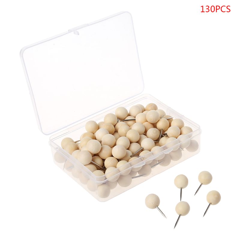 Wooden Thumbtack Board Pins Pushpins Drawing Photo Wall Studs Nail Office School Supplies: B