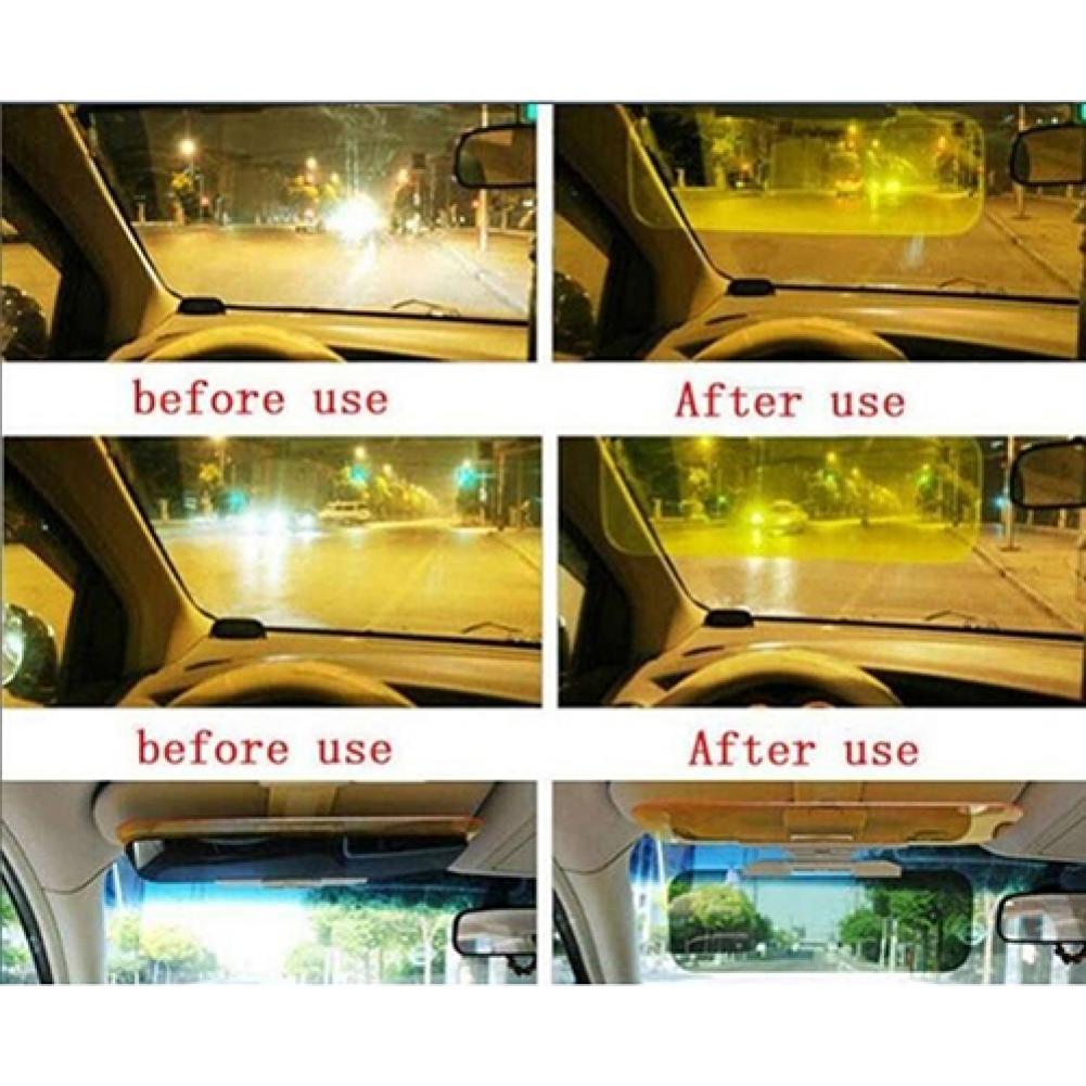 Car Sun Visor Snow Blind Baffle Anti-Glares Blockers UV Fold Flip Down HD Clear View Sunshade For Day Night Driving