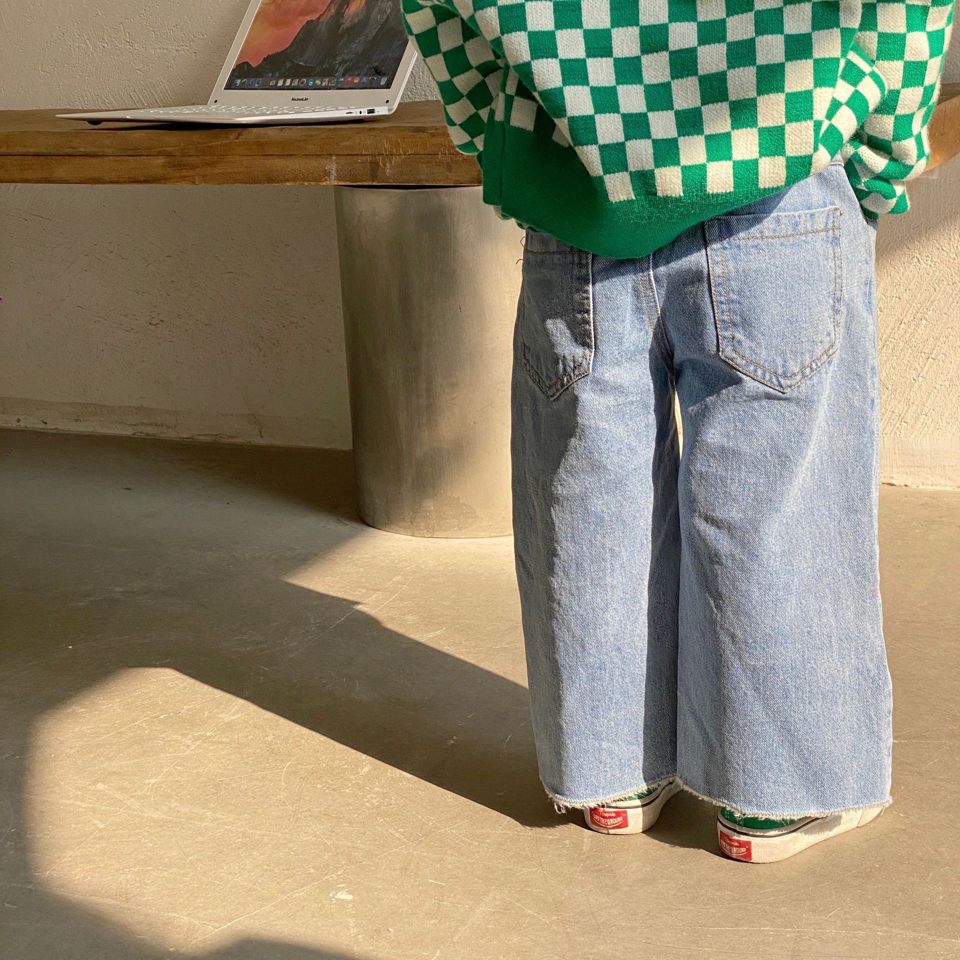 2022 Lente Herfst Meisjes Jongens Koele Gat Jeans Broek Baby Kids Kinderen Denim Broek