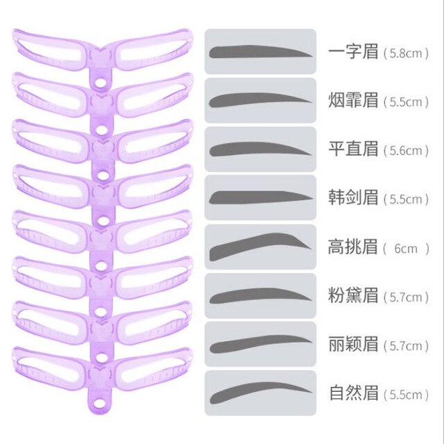 4/8PCS Eyebrow Stencils Reusable Eyebrow Shaping Defining Stencils DIY Eye Brow Drawing Guide Template Card Model Makeup Tool