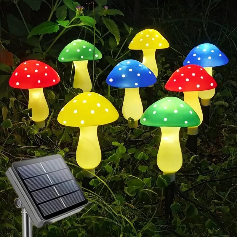 Piquets de champignons solaires lumières lampes agariques extérieures 8 Modes d'éclairage mariage cour Patio champ de neige pelouse décoration de rue
