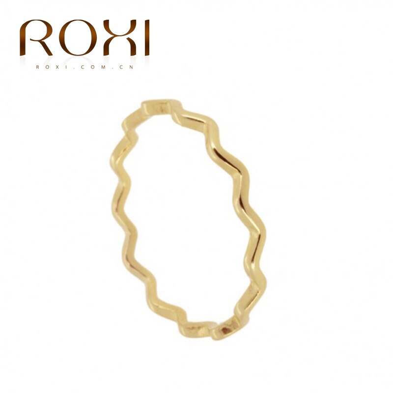 ROXI Minimalistischen 925 Sterling Silber Ring Koreanische eins Welle Ringe für Frauen Zeigefinger Schwanz Silber 925 Ring Schmuck Anillos bague: 8 / Gold