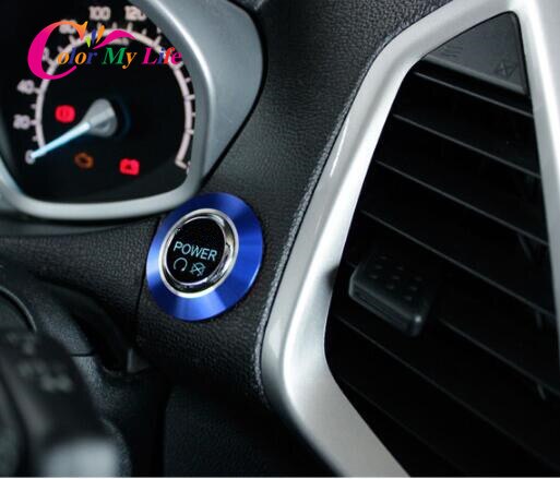 Bil tændingskontakt dæksel nøglehul beskyttelse trim til ford ecosport auto motor start stop knap dæksler ring