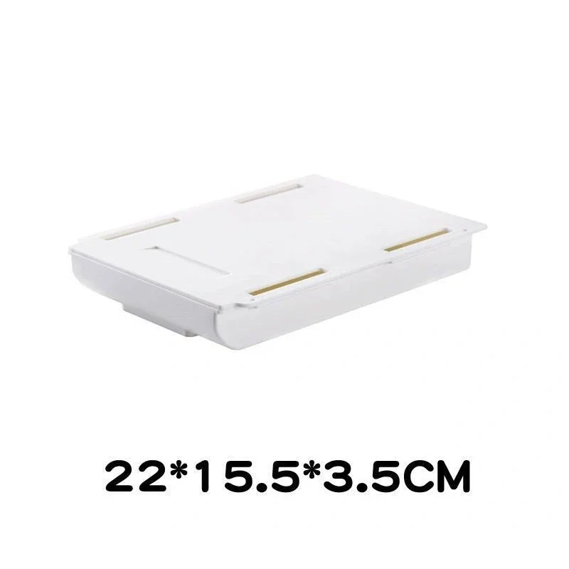 Organizzatore per cassetti nascosti sotto la scrivania Organizzatore per ufficio Cancelleria sotto l'organizzatore della scrivania Dormitorio Cassetto portaoggetti per articoli vari: WHITE