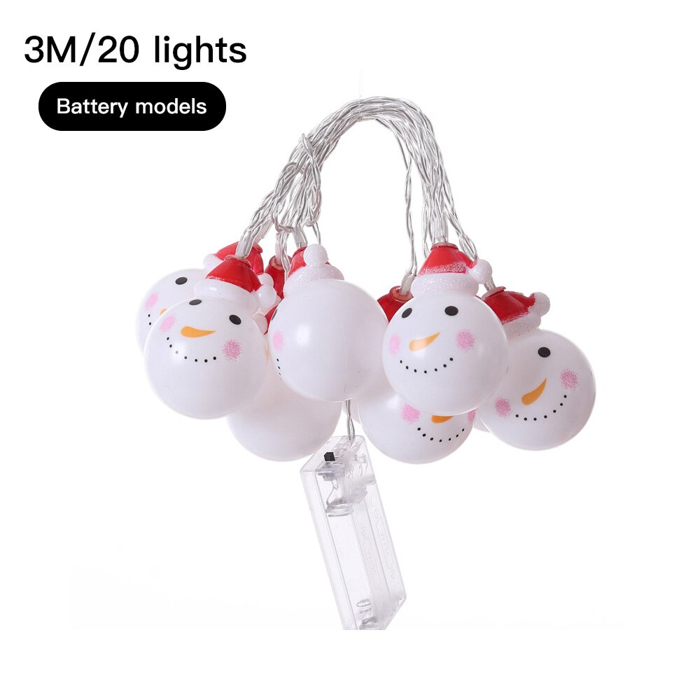Snögubbar julårs krans 3m 20 led ljusslingor utomhus vattentät belysning för fest deco gatufestong: 3m st batteriform