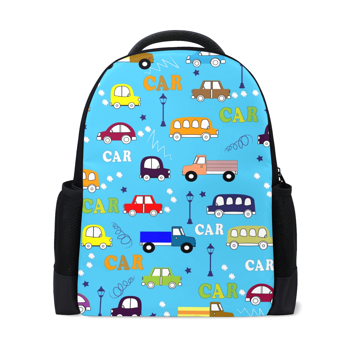 Cartoon car Print children's schoolbag black primary school backpack Kids School Bags For Girls Boys Kids Kindergarten Backpacks: 03