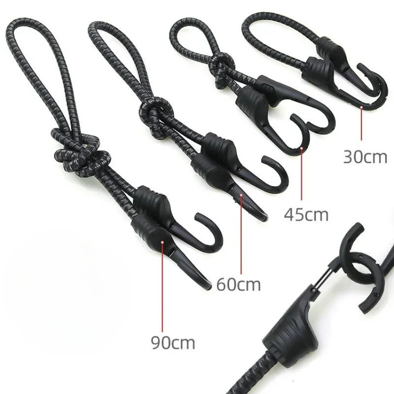 Corda per gancio per bici per bagagliaio Corda elastica per bagagli Cinghia di fissaggio per carico per moto Reggiatura di rinforzo elastica