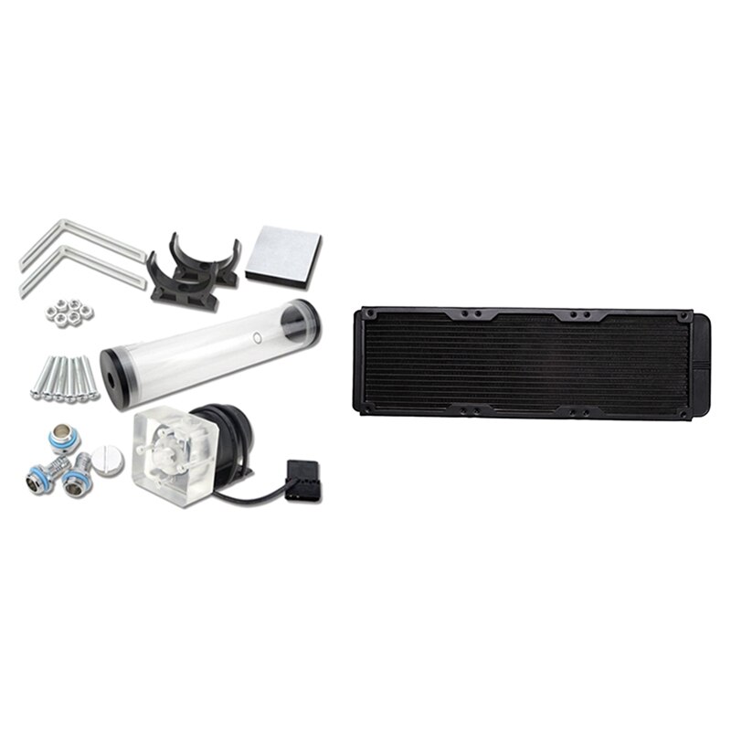 1 Set Cpu Cooling Heat Exchanger Water Pump Tank & 1 Pcs Water Cooling Cooler Radiator with G4/1 Thread: Default Title