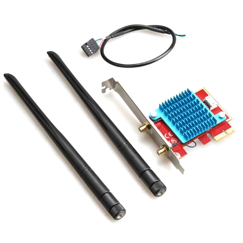 Carte WiFi 6 PCIe AX200 + Bluetooth 5.1 - Pour PC, Compatible 10/64bit Linux, Antennes 8dBi