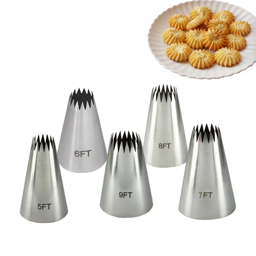 Boquillas para glaseado de punta de estrella abierta de gran tamaño, juegos de puntas de pastelería para decoración de pasteles y galletas, herramientas para pasteles Fondant