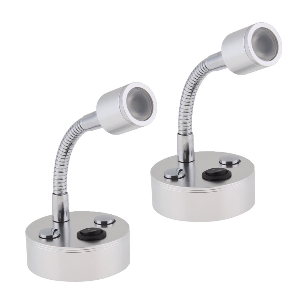 2 Pcs Boat LED Reading Light Reading Lamp LED Bed Light Wall-Mounted 12V/1W For RV Marine Motorhome Yacht Etc Boat Accessories