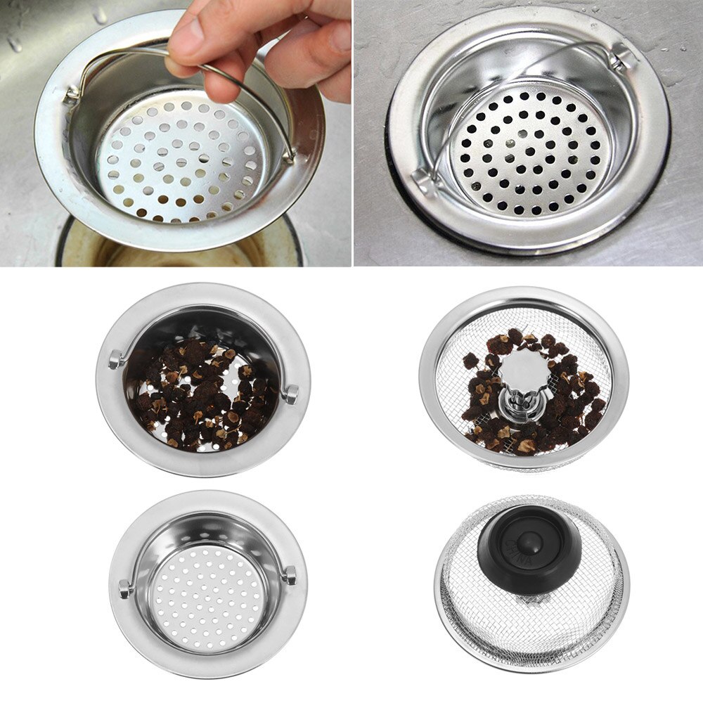 Rvs Spoelbak Zeef Food Haar Stopper Plug Filter Mand Water Wastafel Plug Badkamer Douche Keuken Accessoires Schoonmaken
