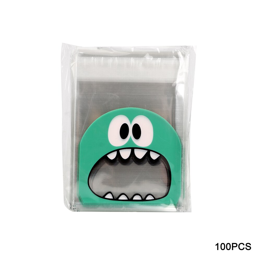 100 piece/pack Food Grade Plastic Self Adhesive OPP Bag For Cookie Candy Preserved Fruit Storage Food Snack Packaging Bag: Green 7cm
