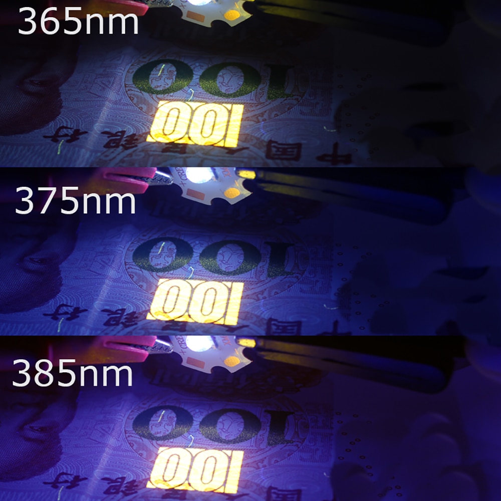 3W UV Purple LED Ultraviolet Bulbs Lamp Chips 365nm 375nm 380nm 385nm 395nm 405nm 410nm 420nm with 20mm PCB Aluminum substrate