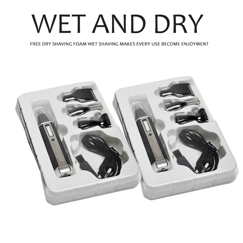 4 en 1 Rechargeable oreille nez tondeuse à cheveux lavable précision électrique tondeuse de nez homme sourcils barbe coupe outils