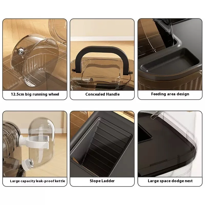 Hamster Cage Escape Proof Portable Double Layer Large Space Small Pet Luxury Villa Handheld Golden Bear Breeding House