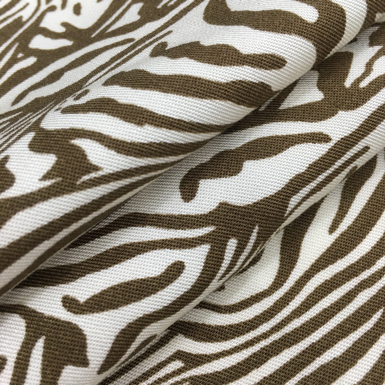 Spot Rayon Fine Twill Printed Fabric Zebra Printed Fabric Suspender Top Dress Fabric
