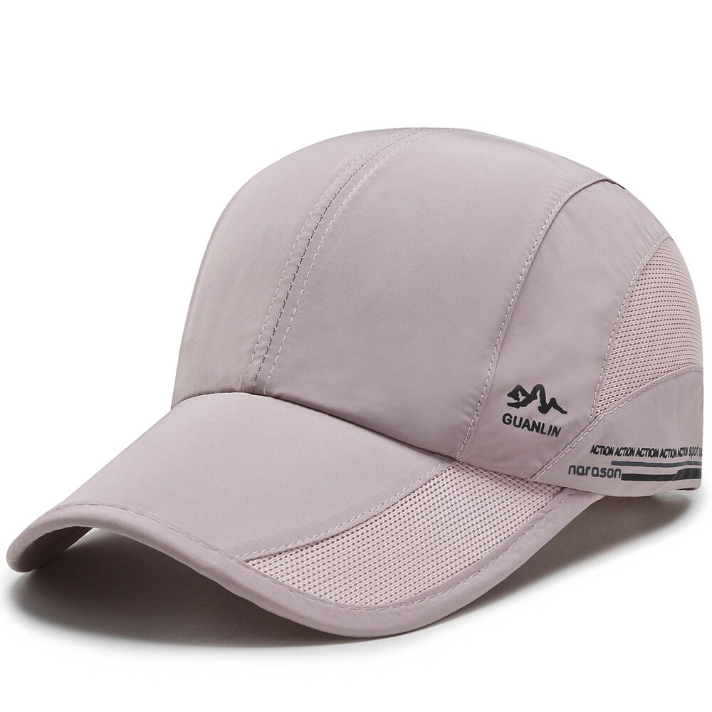 Summer Outdoor Sun Hats Quick Dry Waterproof Golf Fishing Cap Adjustable Unisex Baseball Caps: Pink