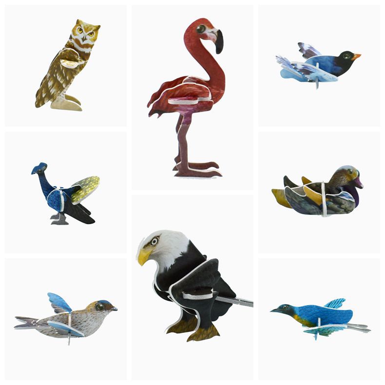 Diy 3d zoogdieren puzzel papier dimensionaal model gemonteerd hersenkraker leerzame educatieve spellen speelgoed voor kinderen legpuzzel speelgoed: B