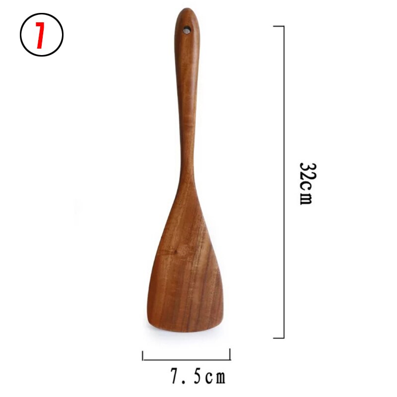 7 Piece Wooden Spoons, Wooden Spoons for Cooking Reusable Wood Kitchen Utensils Set Tools for Cooking Nonstick Cookware: 7
