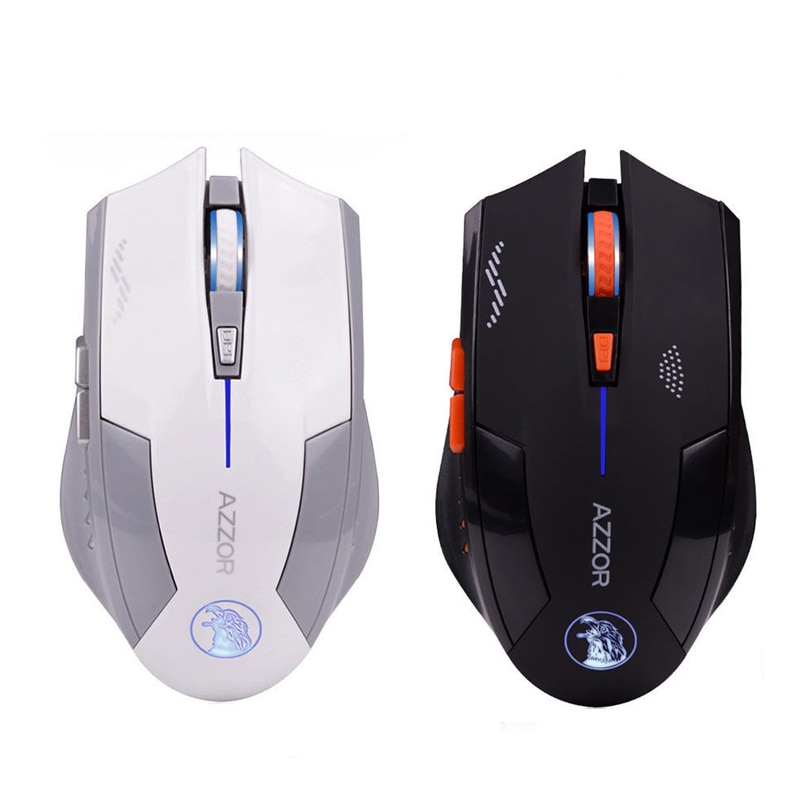 AZZOR Wireless 6D Rechargeable 2400DPI 6 Buttons Optical Pro Gaming Mouse For PC