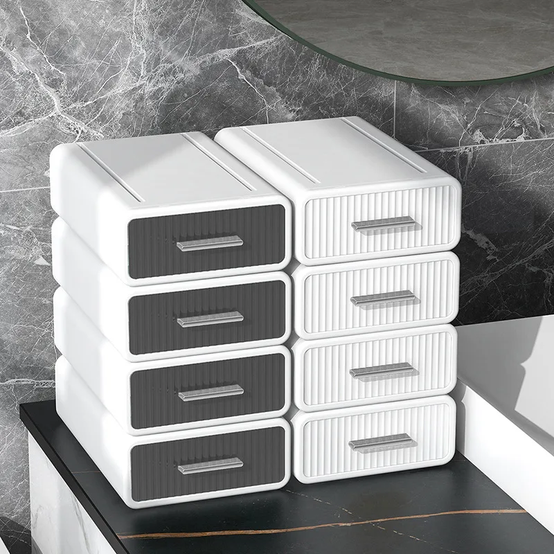 Desktop Organizer Drawer Style Storage Box Office Cosmetic Arrangement Student Desk Stationery Luxury Plastic Box