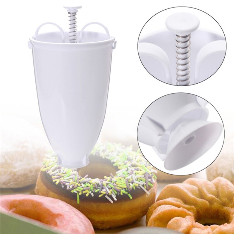Plastic Donut Maker Quick Portable Manual Donuts Waffle Molds DIY Baking Supplies Fast Easy Dessert Doughnut Making Dispenser