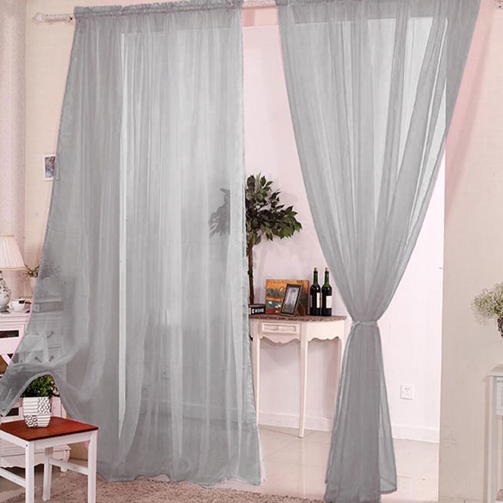 Europe Solid White Curtains For Living Room Kitchen Window Decoration Transparent Tulle Curtains Window Sheer for the Bedroom