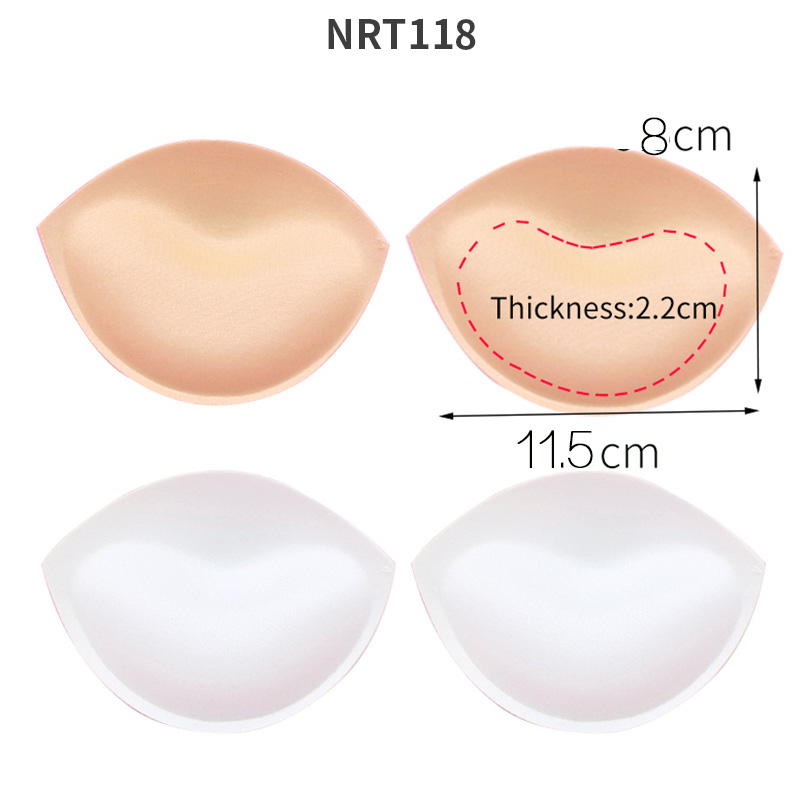 2 pares de almohadillas para sujetador de realce de inserción triangular/redonda, potenciador extraíble, almohadillas para sujetador para mujer, esponja de espuma suave, traje de baño, almohadillas para Bikini: Verde militar