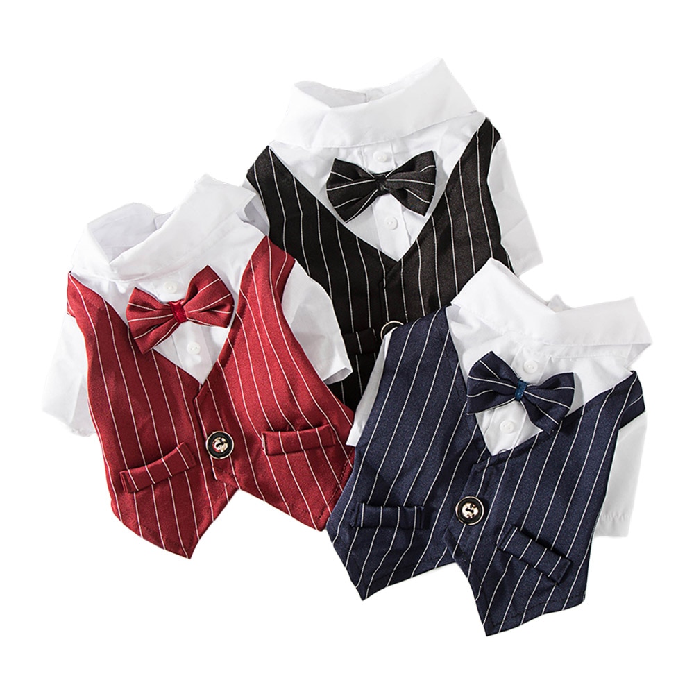 Gentleman Hond Kleding Trouwpak Formele Shirt Voor Kleine Honden Bowtie Tuxedo Pet Outfit Halloween Kerst Kostuum Voor Katten