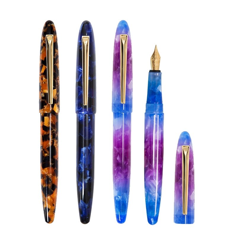 Neue Moonman Brunnen Stift Acryl Metall Transparent Gold Nib F 0,5mm Nib Brunnen Stifte Büro Schule Schreibwaren Schreib