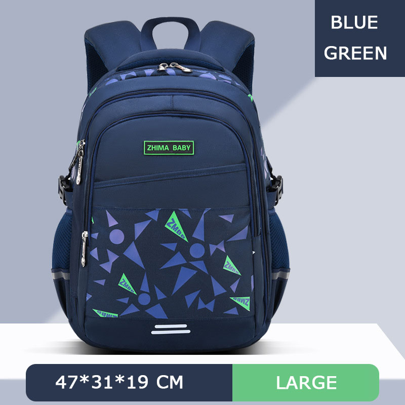 Orthopedic Children Primary School Bags for Kids Backpacks Teenagers Boys school bag Waterproof Schoolbags bolsa mochila: GREEN L