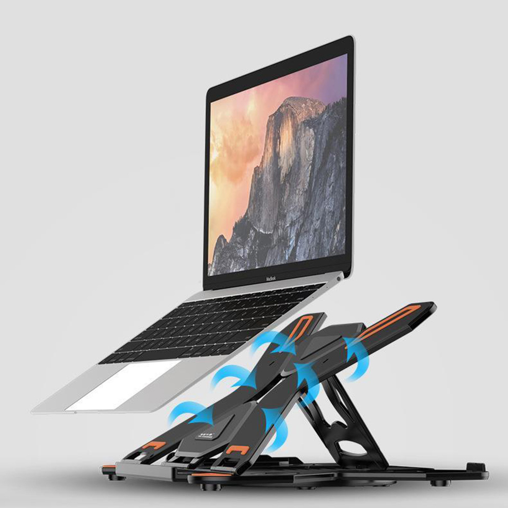 Seenda Folding Laptop Stand 360 Degree Rotating Ergonomic Notebook Stand Desktop Cooling Pad Bracket With Phone Stand