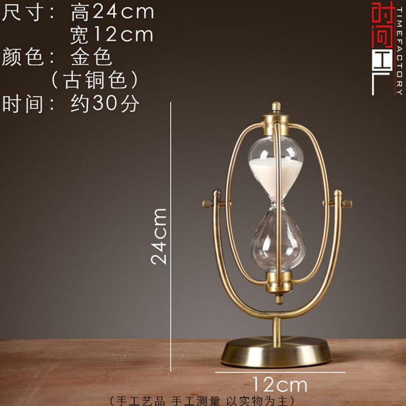 Home Decor Item Metal Hourglass Gold Sand Timer glass Best: 24cm-30min mini