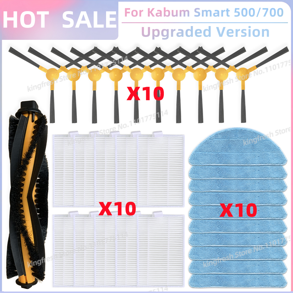 Geschikt voor Blaupunkt Bluebot XBOOST / XPRO, Kabum Smart 500 / 700 KBSF003, Honiture Q5 Vervangingsonderdelen voor Stofzuiger Hoofdroller Zijborstel HEPA Filter Dweildoek: Black