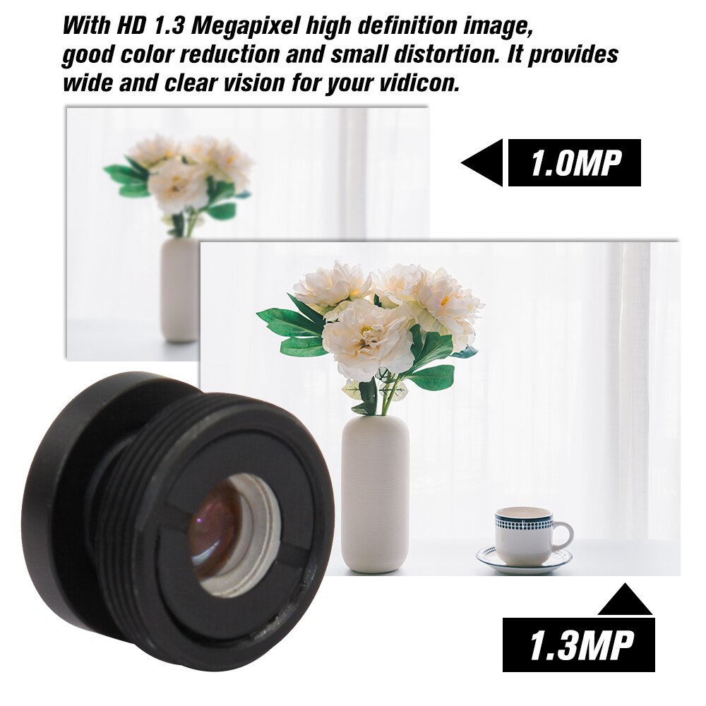 3.7mm M12 Button Lens M12 Mount 1.3 Megapixel 80degree Horizontal Viewing Angle F2.0 fixed Iris for CCTV Cameras