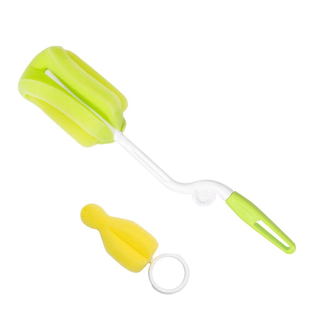 2019 Nova 2 pçs/set Mamadeira Escova Escova Mamilo 360-graus de Rotação da Cabeça Esponja Copo Escova de Limpeza Kit