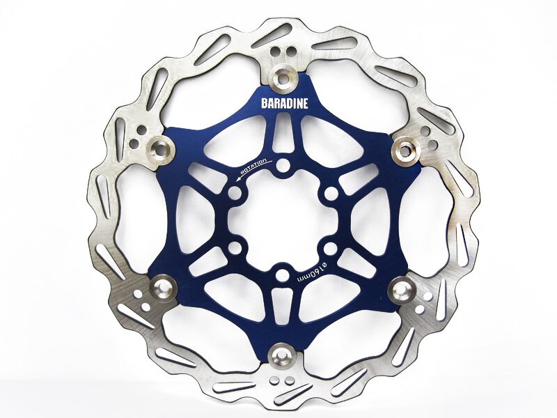 Rotor flotante de freno de disco Baradine, 6 pernos, 160mm, 180mm, alto rendimiento