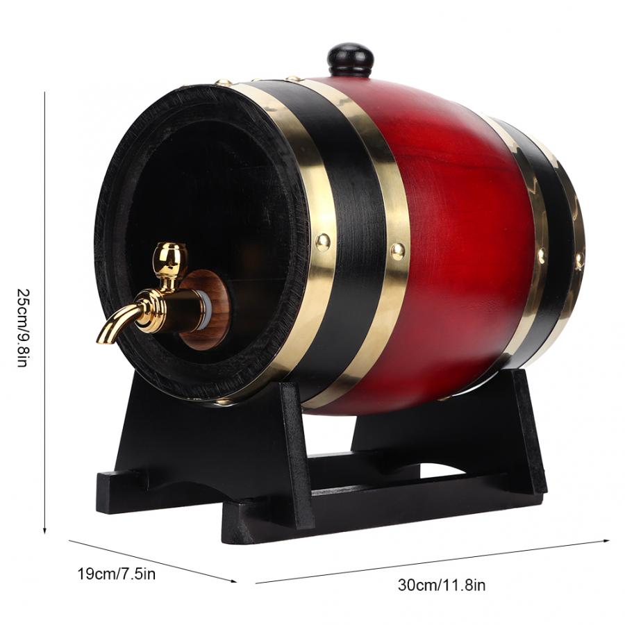 3L Houten Vat Vintage Eiken Bier Brouwen Gereedschap Tap Dispenser Voor Rum Pot Whisky Wijn Mini Vaatje Bar Home Brew biervat