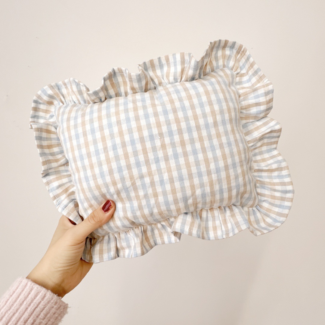Baby Pillow with Ruffles Muslin Nordic Style Removable Washable Cotton Cushion for Baby Newborn Bedding Pillows 26*32cm