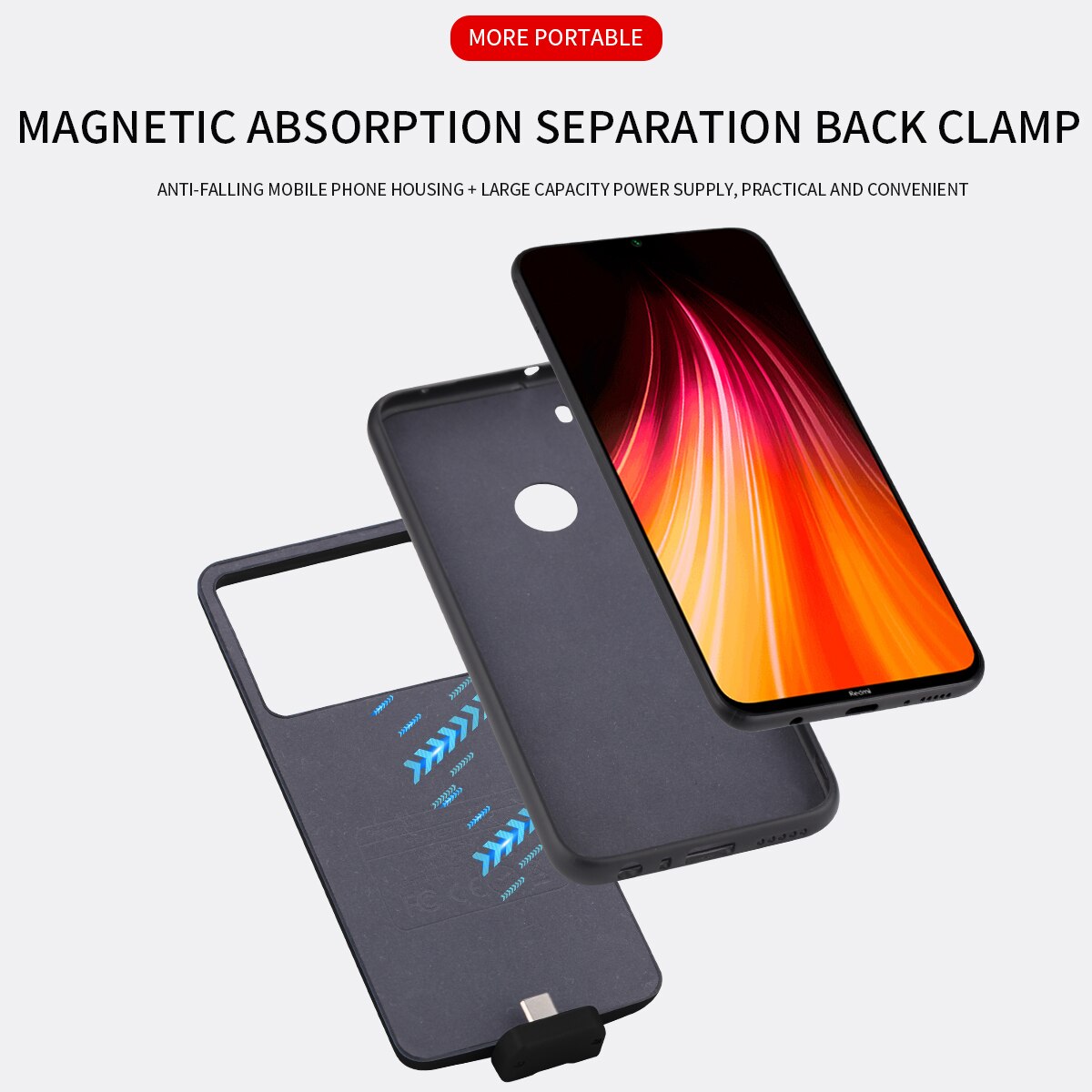 5000 mah til xiaomi redmi note 8 note 8 pro batterioplader cover eksternt smartphone cover power bank power case
