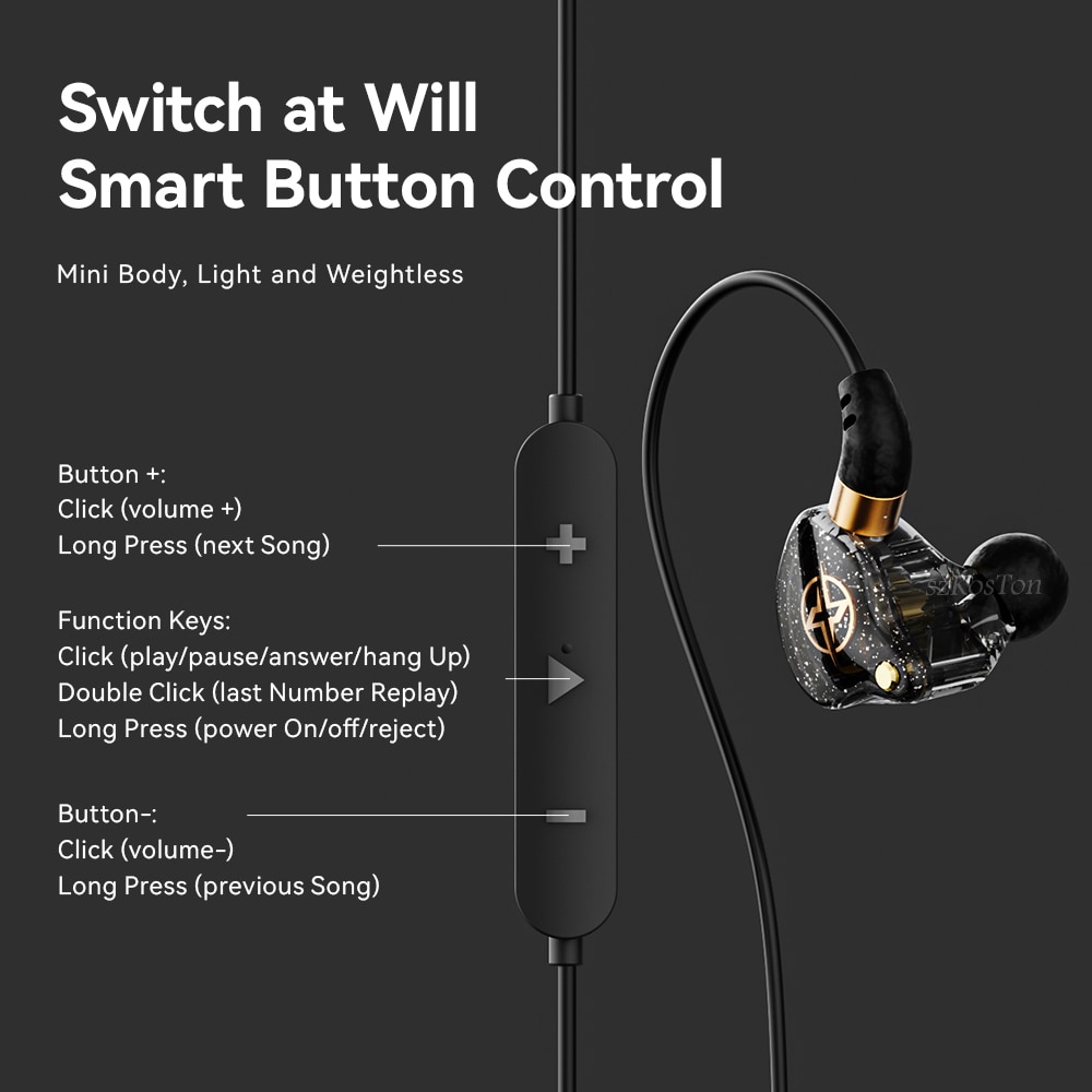 SZKOSTON-auriculares inalámbricos BX-02, cascos deportivos HiFi con Bluetooth, compatibles con micrófono, cancelación de ruido, graves, 5,0