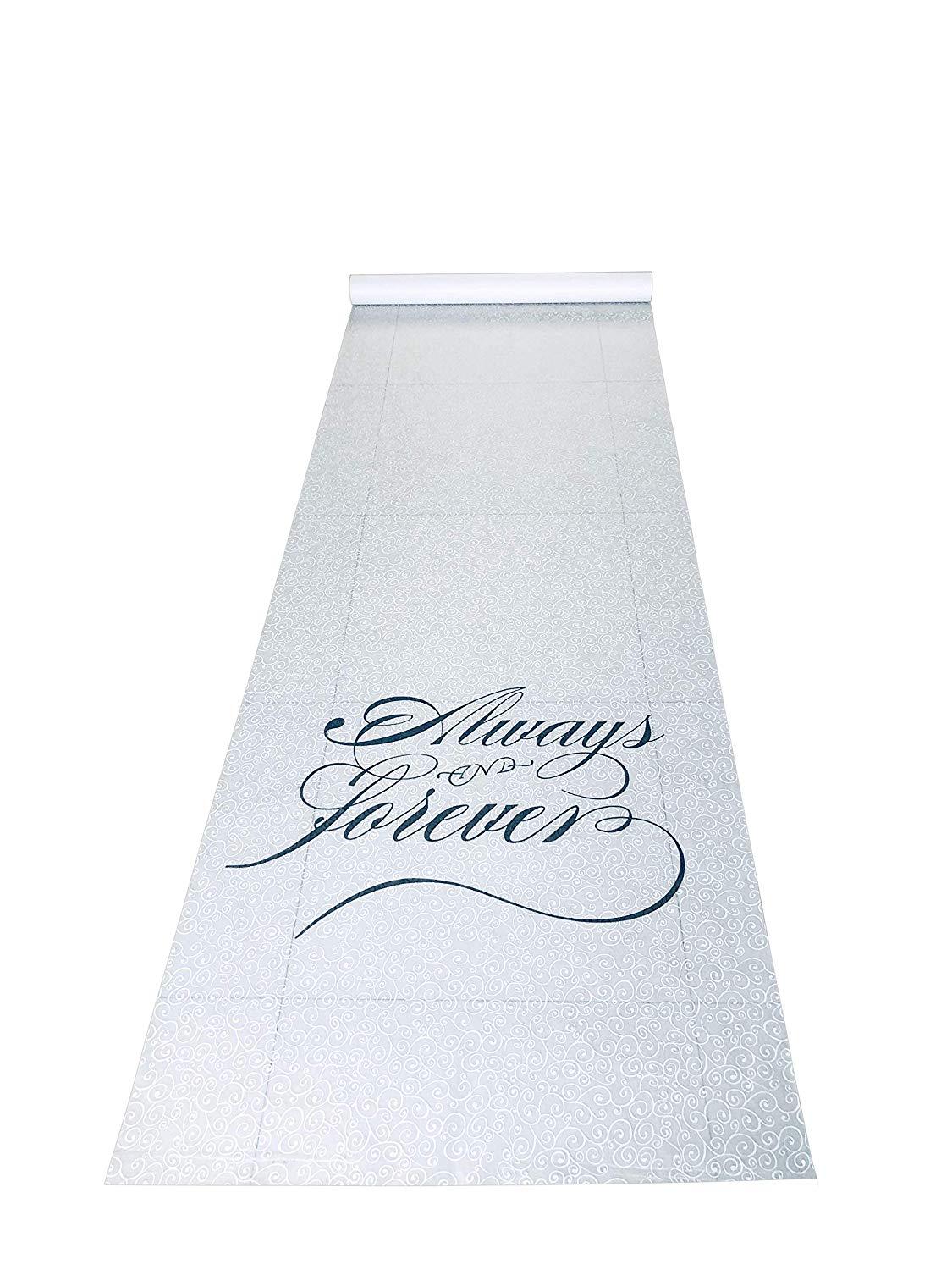 Aisle flower White Runners Wedding Accessories Aisle Runner Carpet Rugs for Step Display Ceremony Party Supply Aisle Runner: Always and forever / 0.9mx30m