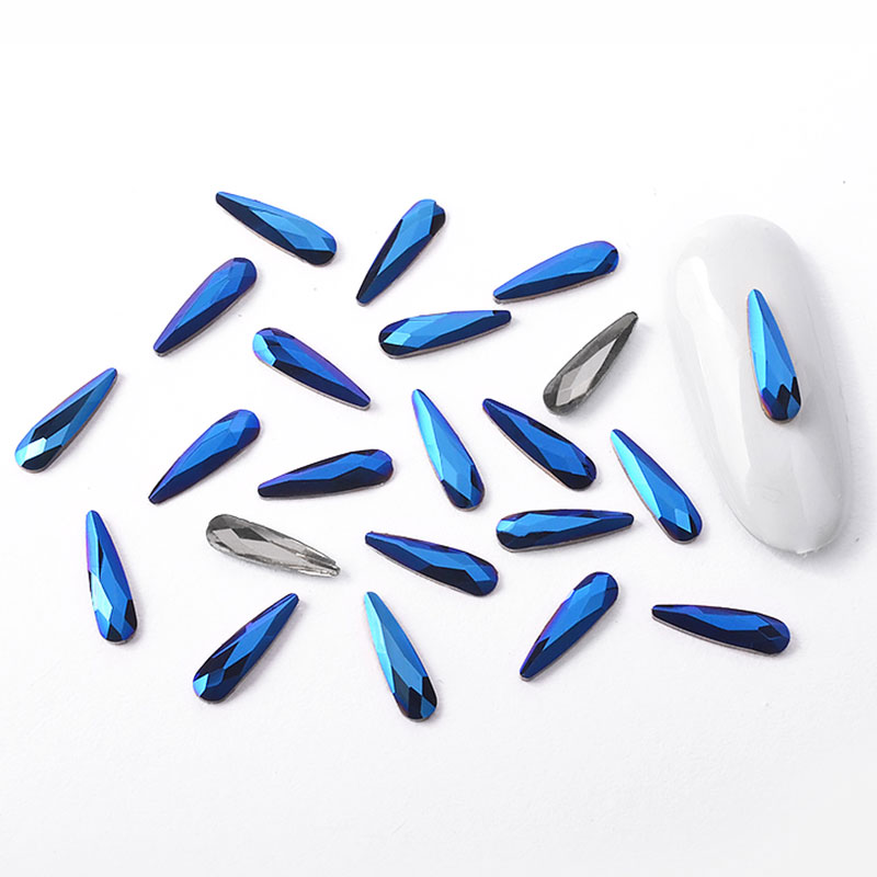 10 Uds. Crystal AB colorida gota de agua arte de uñas diamantes de imitación súper brillante 3D uñas arte en las uñas con piedras decoración gemas DIY manicura: 1154