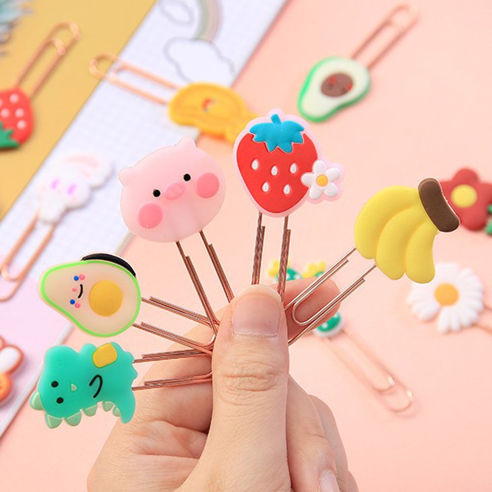 Animals Flower Paper Clips Bookmarks Kids Cute Book Mark Paper Clips Desk Organizer Stationery Office School Supply
