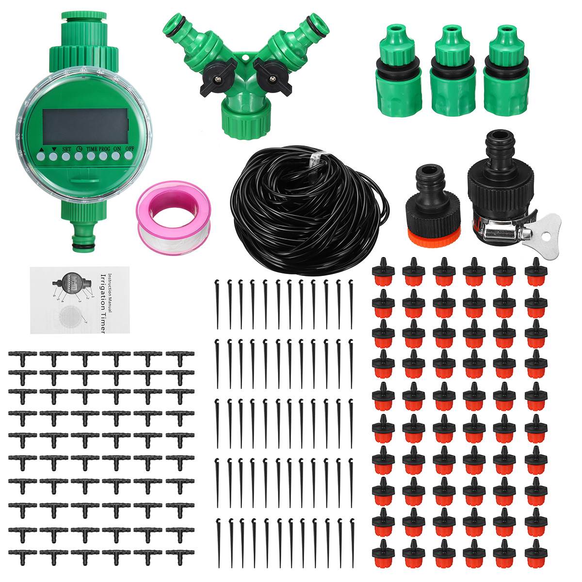 Automatic Watering Timer Irrigation System 15/25/30/40/50m Hose Greenhouse Plant Kit for Flowers Plants Bonsai Intelligent Care: 50m 60tap