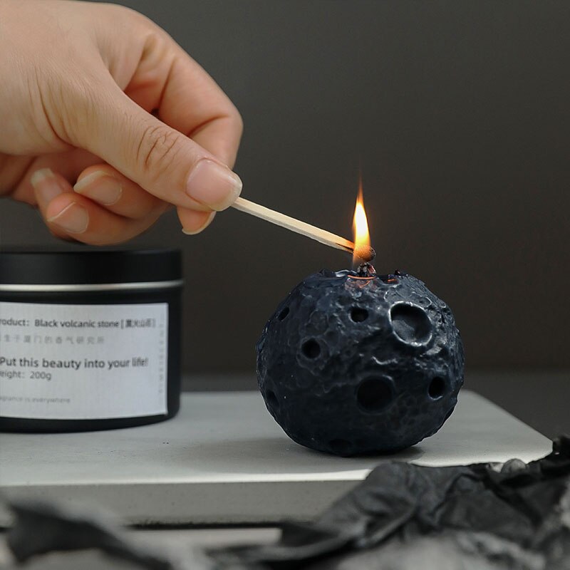 Bougie lunaire noire parfumée, bougies créatives pour chambre à coucher, décoration de la maison, souvenir, sphérique, pour la maison