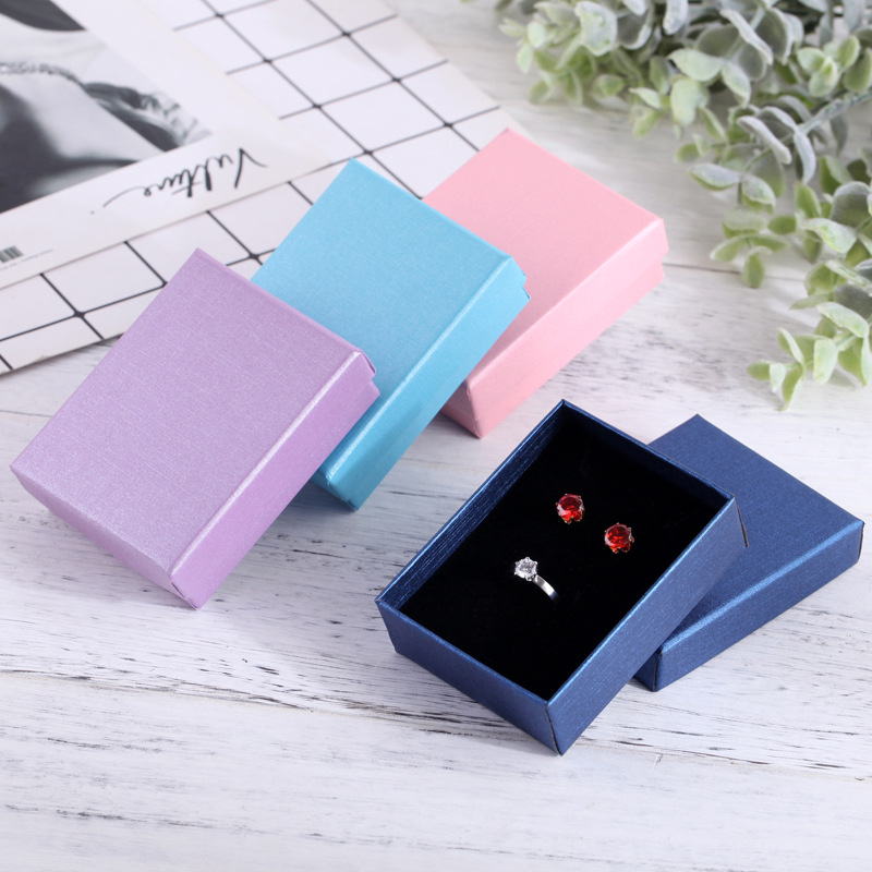Vierkante Sieraden Doos 7X9X3cm Ketting Ring Box Voor Sieraden Multi Kleuren Sieraden Verpakking Geschenkdozen Oorbel Display Zwart Roze