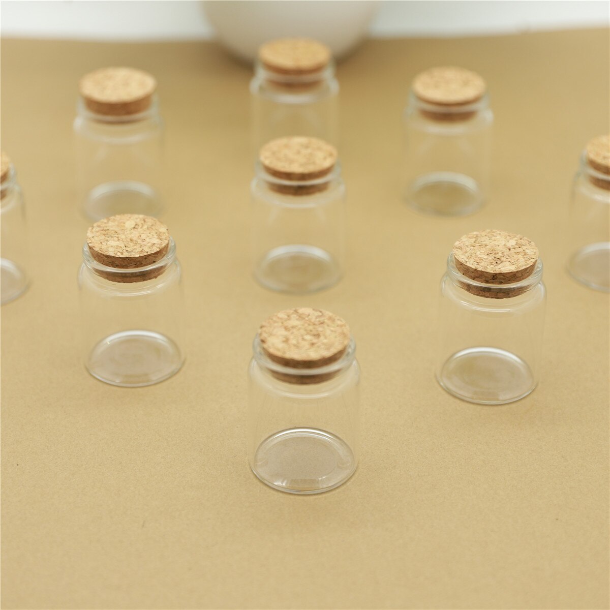 6 Pieces 47*60mm 60ml Glass bottles Corks Test Tube Tiny Storage Candy Containers Small Glass Spice Storage Bottles & jars