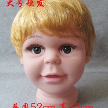Cammitever barn stor størrelse baby dreng mannequin dukke hoved med hår parykker hatte brilleholder show stand display